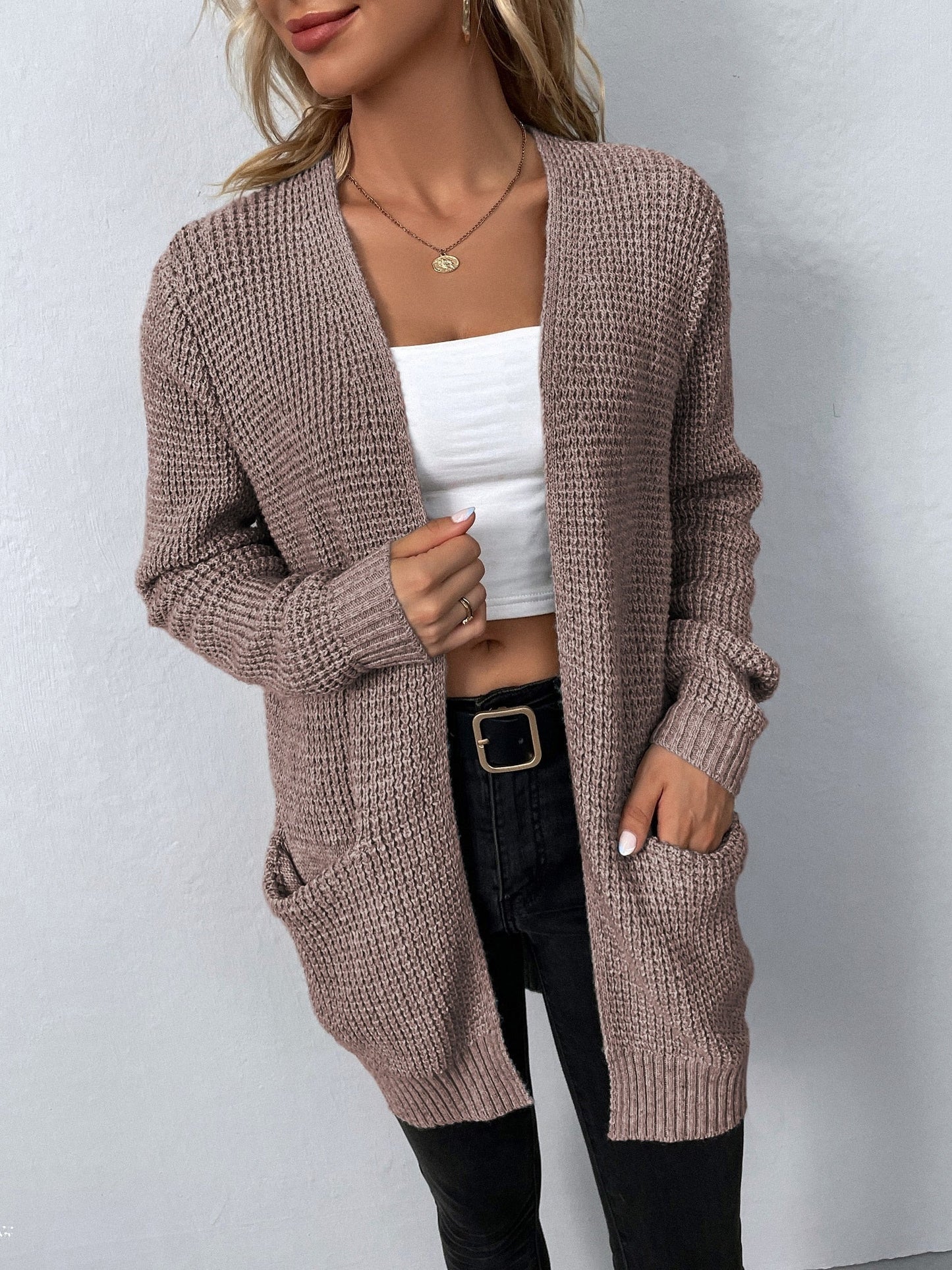 TIARA™ | Long Sleeve Knitted Cardigan With Pockets