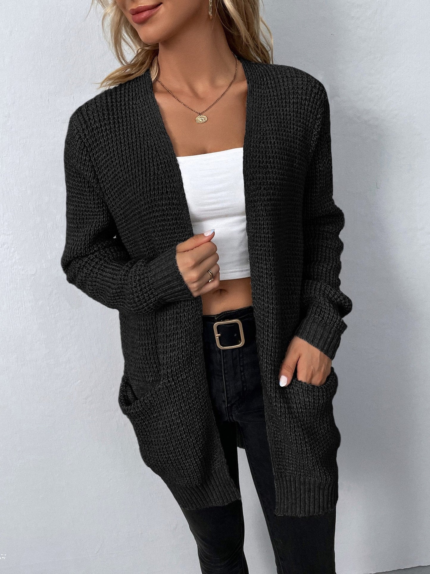 TIARA™ | Long Sleeve Knitted Cardigan With Pockets