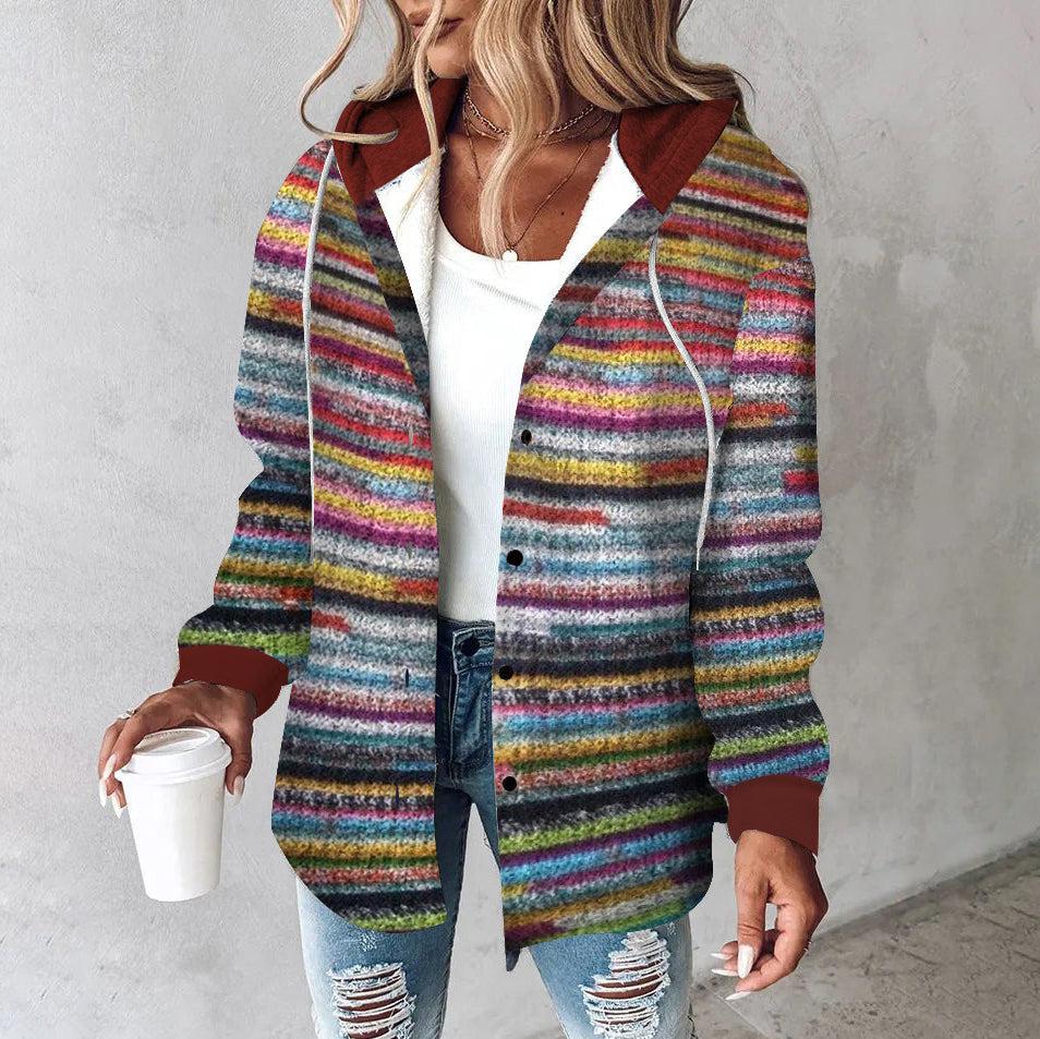 DELPHINE™ | Colorful knitted hooded sweater